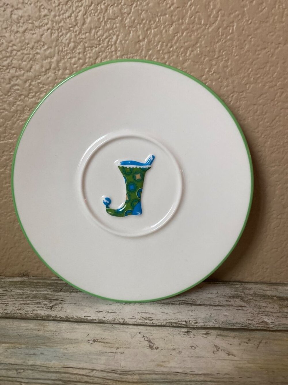 Starbucks Holiday 2006 Christmas Teacup Saucer Set 12 oz Green Ornament Stocking - Picture 5 of 13
